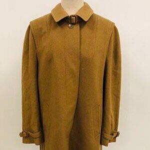 Vintage Burberry Women's Size XL / 44 Tan Brown Wool Long Coat AUTHENTICATED
